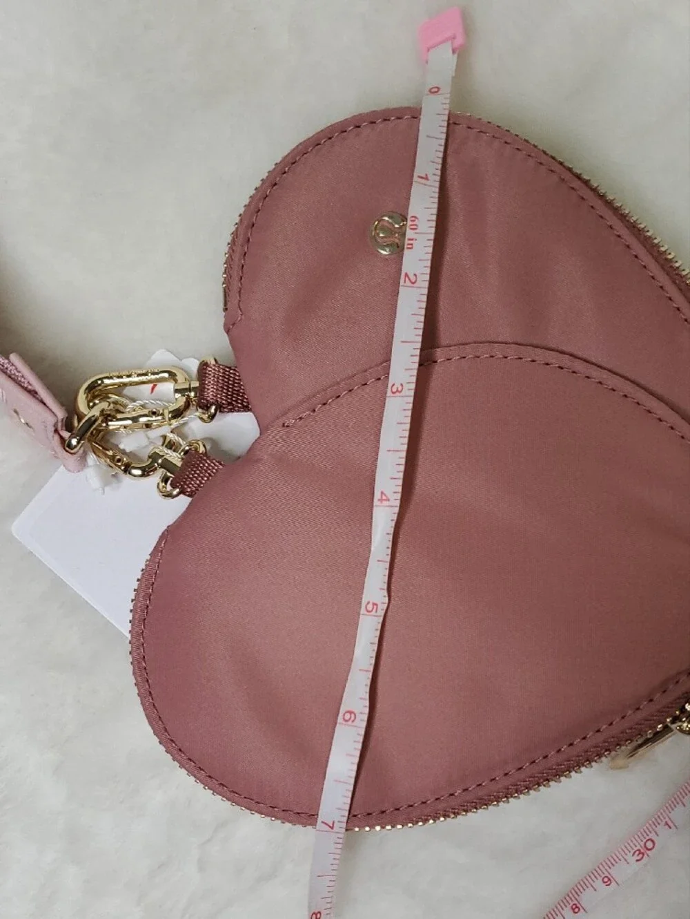 lululemon athletica Dusty Rose Heart Wristlet